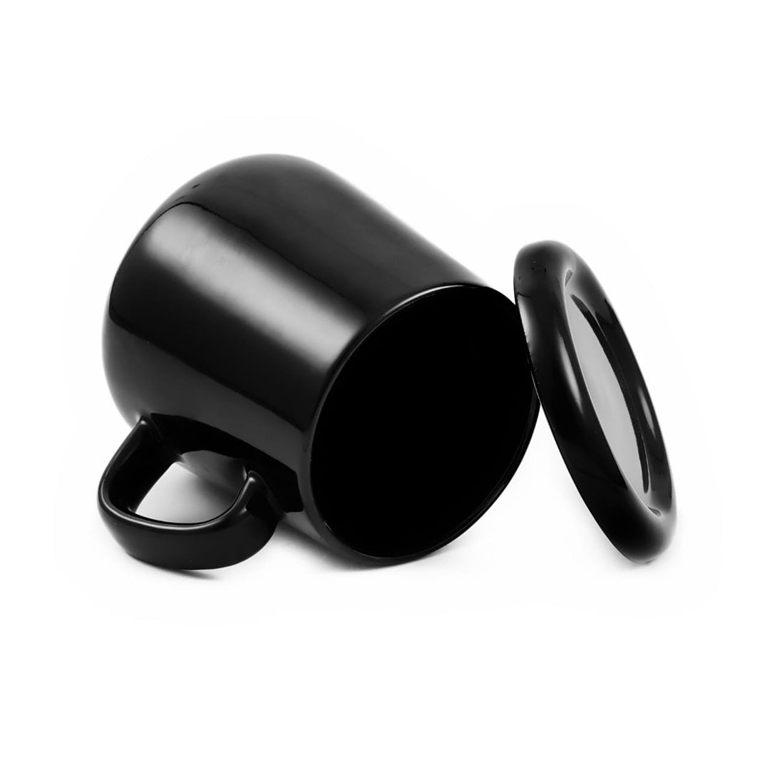 The Sleek Black Mug with Lid
