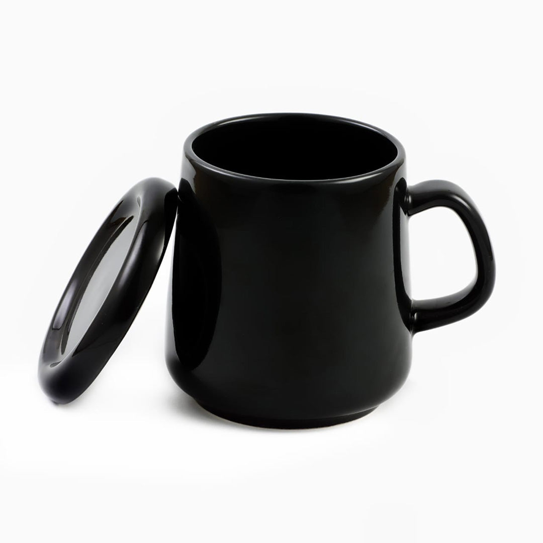The Sleek Black Mug with Lid