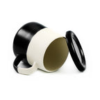 Two-Tone Ceramic Mug with Lid  - Black & White