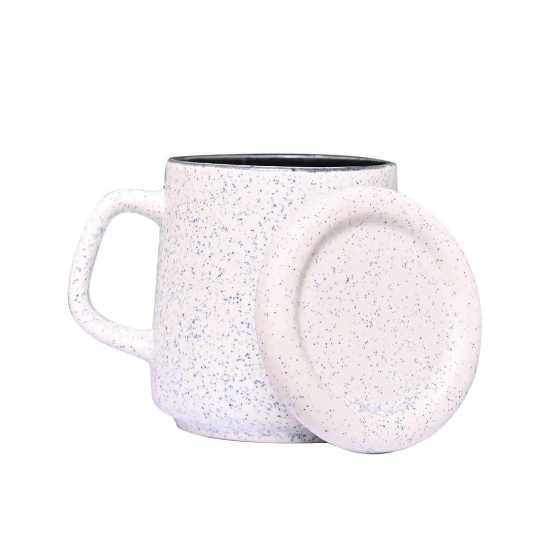 The Speckle White Mug with Lid