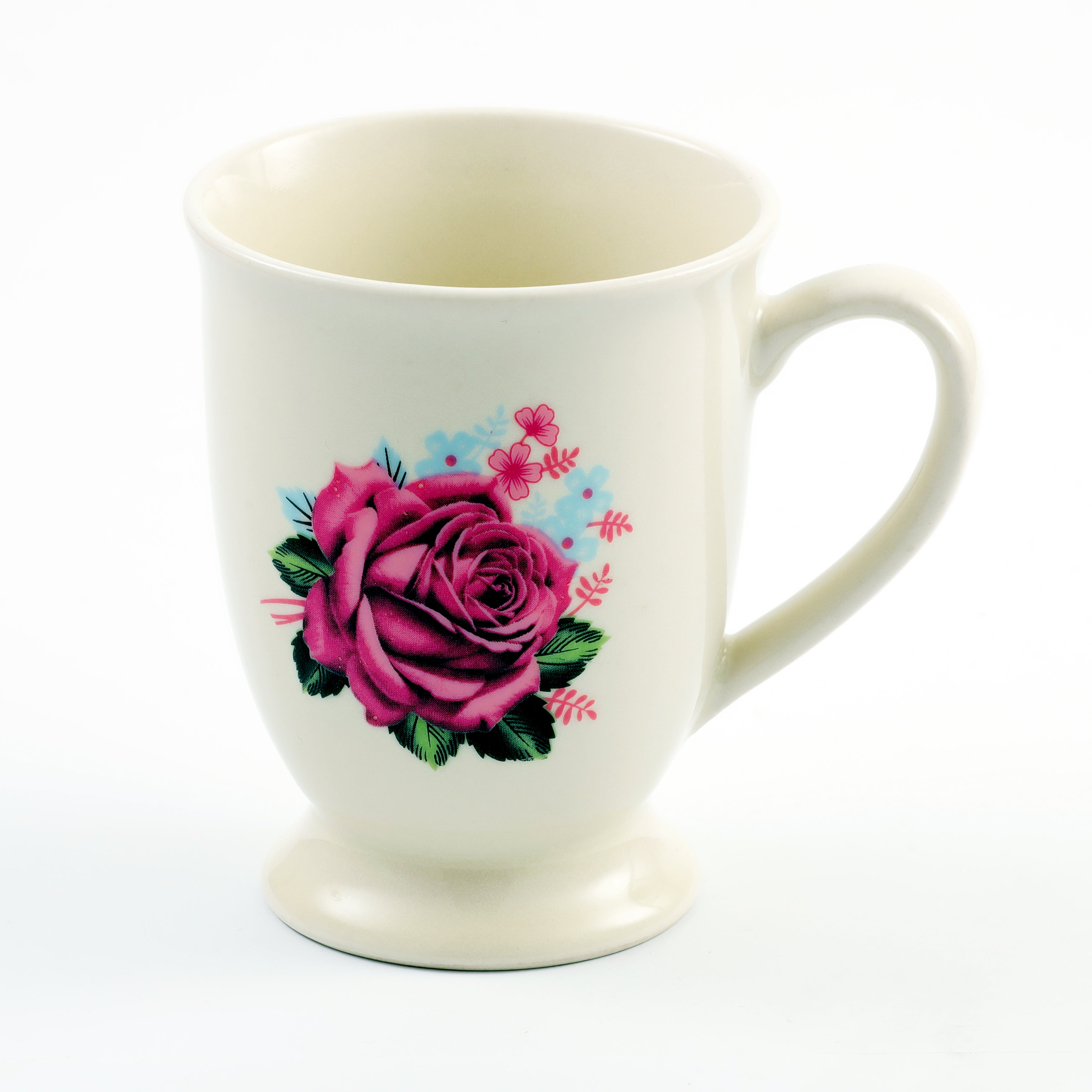 Floral Ceramic Mug Pink & Blue