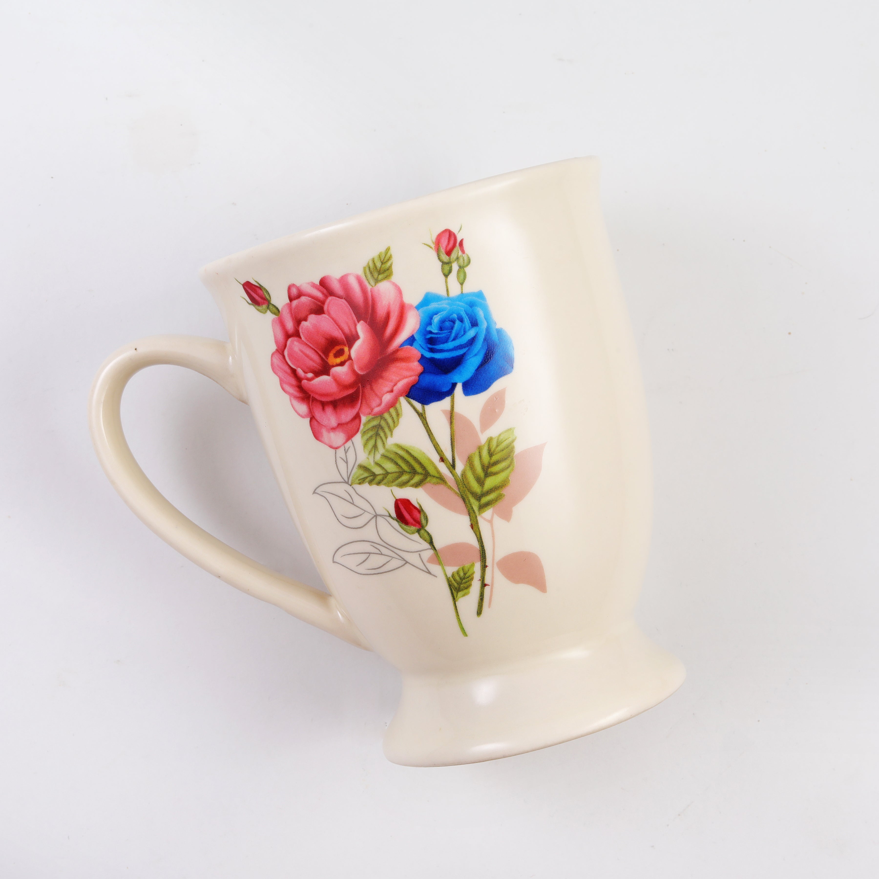Floral Ceramic Mug Pink & Blue